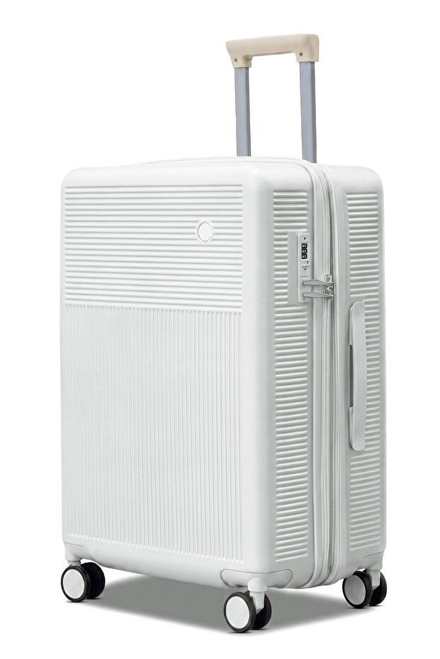 Monarch Expandable PC Medium Checked 24 Inch (20-25kg) Luggage, Hard Shell, Lightweight, Combination Lock, Suitcase