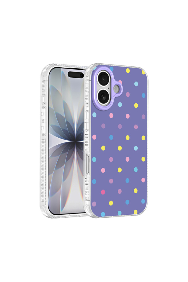iPhone 16 Case Colorful Patterned Side Airbag Protection Camera Raised Silicone Omsy