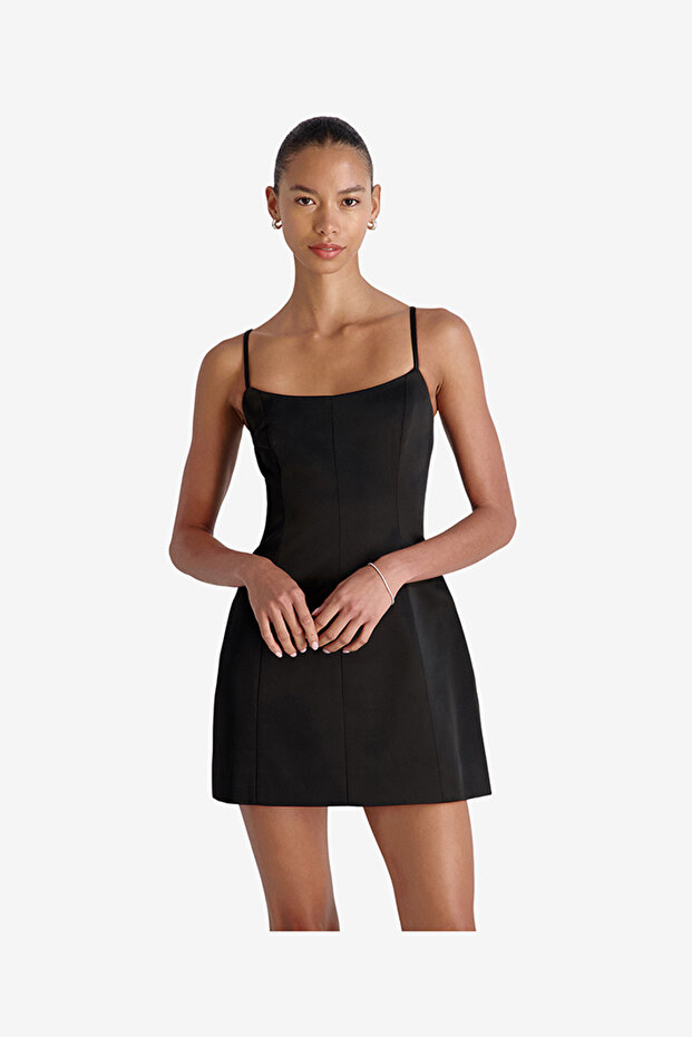 Women's Black York Satin Mini Dress