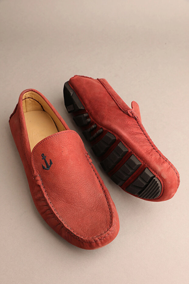 Men's Genuine Leather Classic Loafer Claret Red 41 Ttx.299