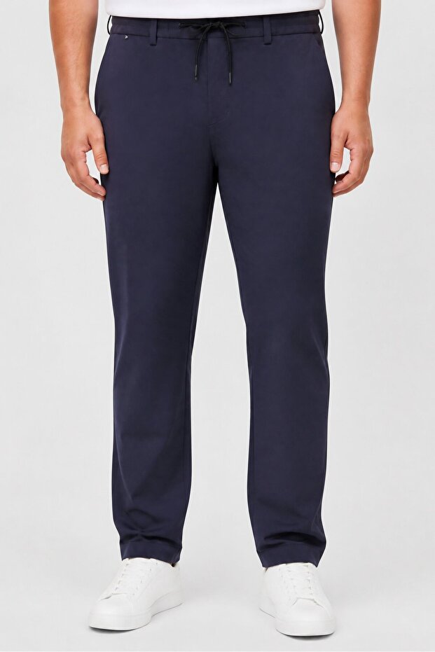 Boss Men Slim Fit Solid Straight Leg Pants, Dark Navy