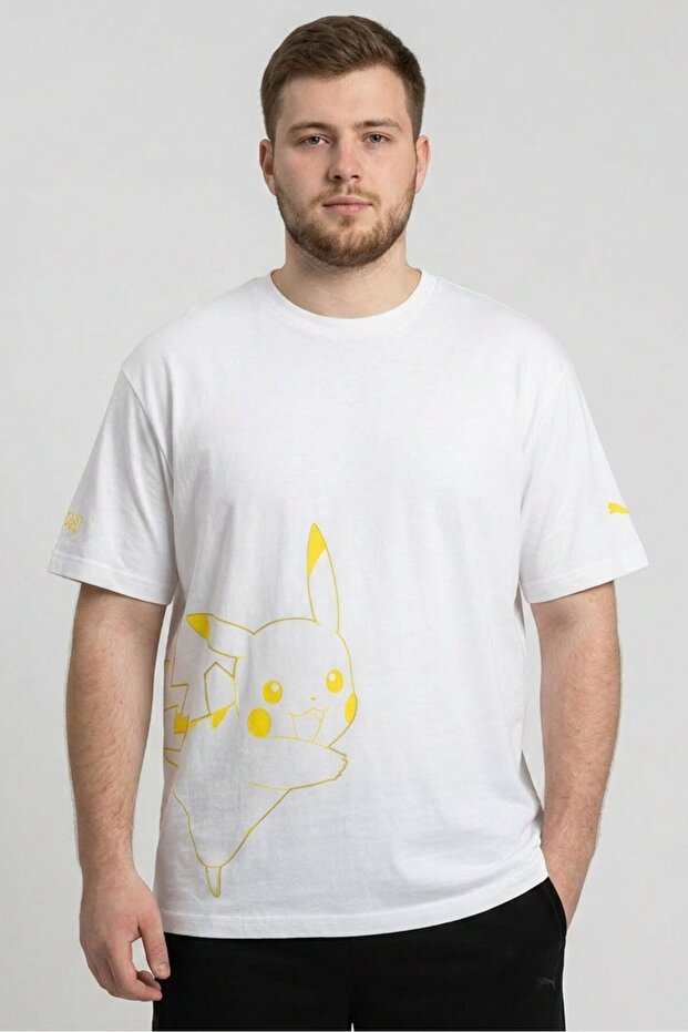 x Pokemon Men Relaxed Fit Short Sleeve Outdoor T-Shirt, White