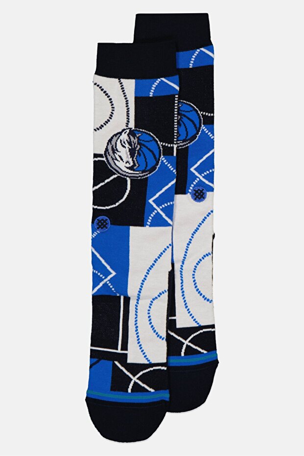 x NBA Men Allover Print Crew Socks, Multicolor