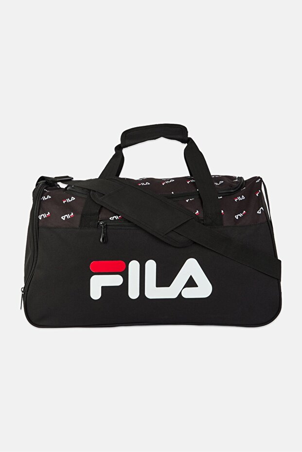 Men Brand Logo Duffle Bag, Black