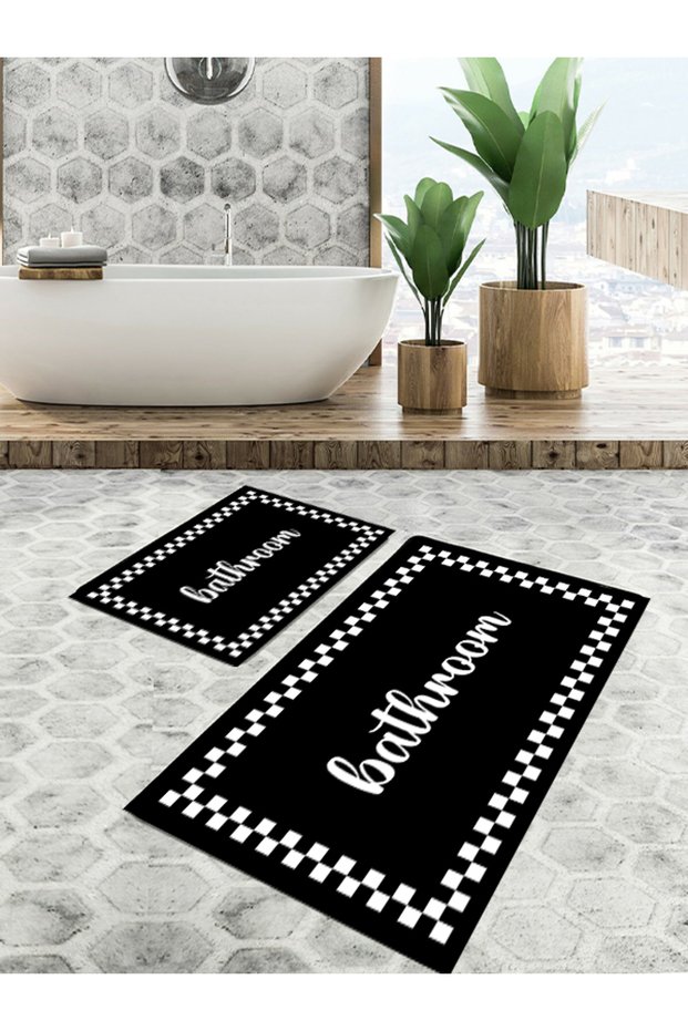 Non-Slip Base, Bathroom Mat Set of 2 (40X60 + 60X90 cm)