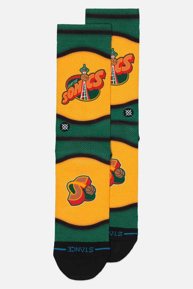 x NBA Men Seattle Supersonics Graphic Print Crew Socks, Multicolor