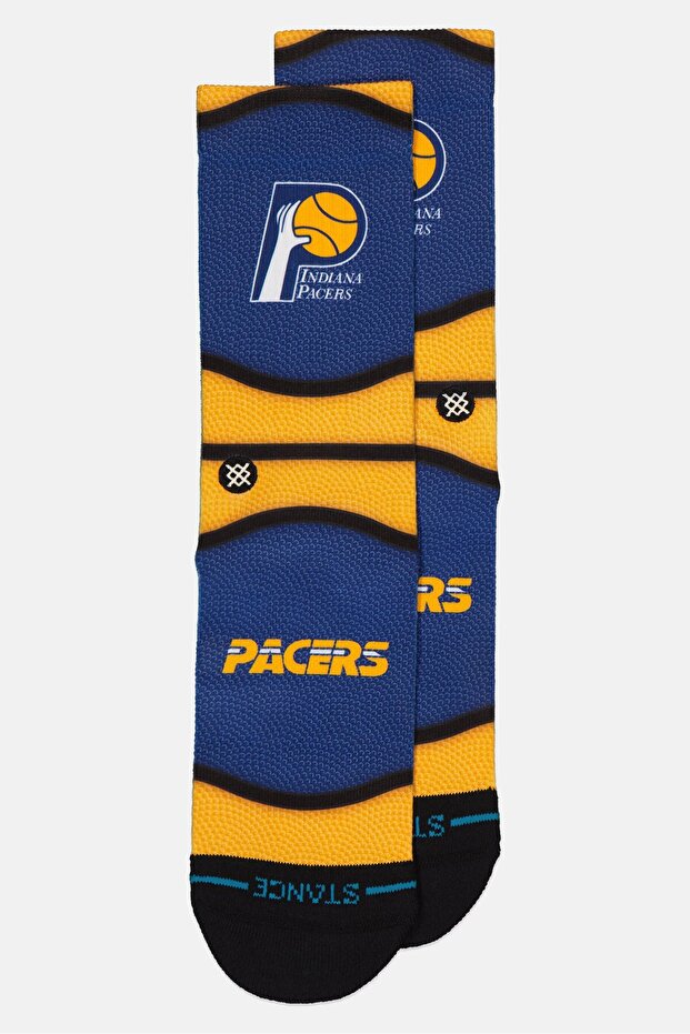 x NBA Men Indiana Pacers Crew Socks, Multicolor