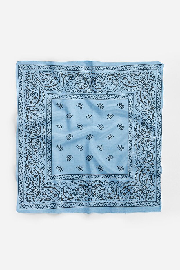 Shawl Patterned Square Cotton Bandana Scarf