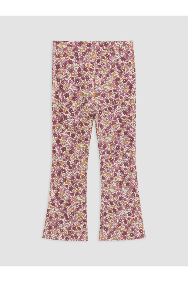 Ozmarka New Season Pink Floral Spanish Flared Girls' Leggings