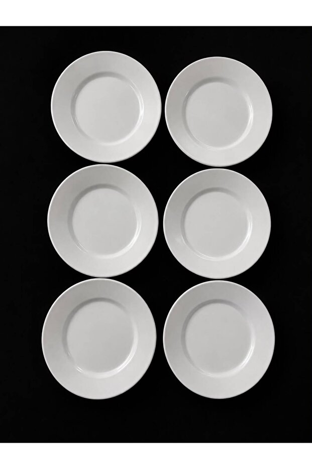6 Pieces White Melamine Medium Serving Plate 20 cm Shallow Plate Affordable Plate for Daily Use