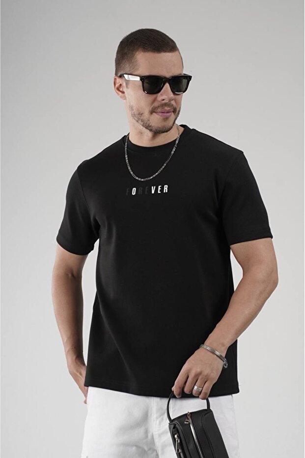 Forever Written Double Face Crew Neck Regular Fit Men's T-Shirt