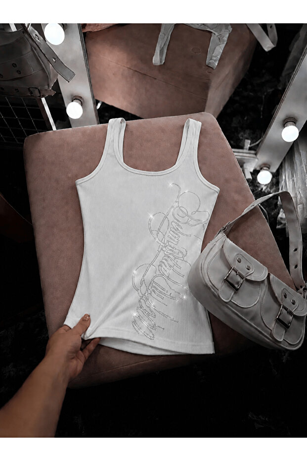 Princess Rhinestone Stoned Ribbed Athlete Top