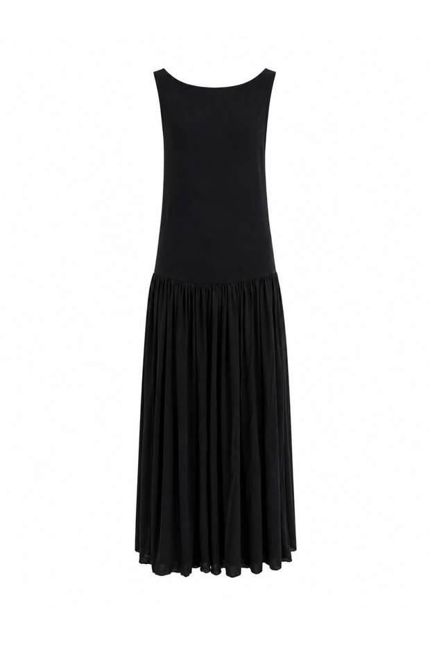 Black Modal Backless Maxi Dress