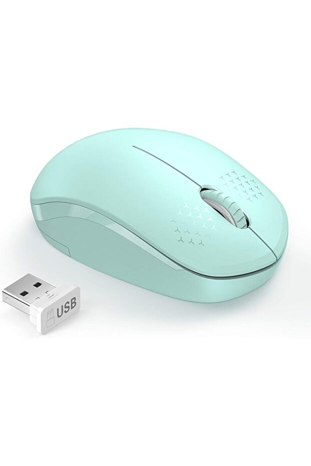 سيندا ماوس لاسلكي للابتوب 2.4 جيجا بدون ضوضاء مع مستقبل USB - ماوس كمبيوتر محمول بخاصية التتبع البصر
