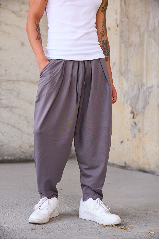 Men's Original Design Pleated Sports Shalwar Trousers