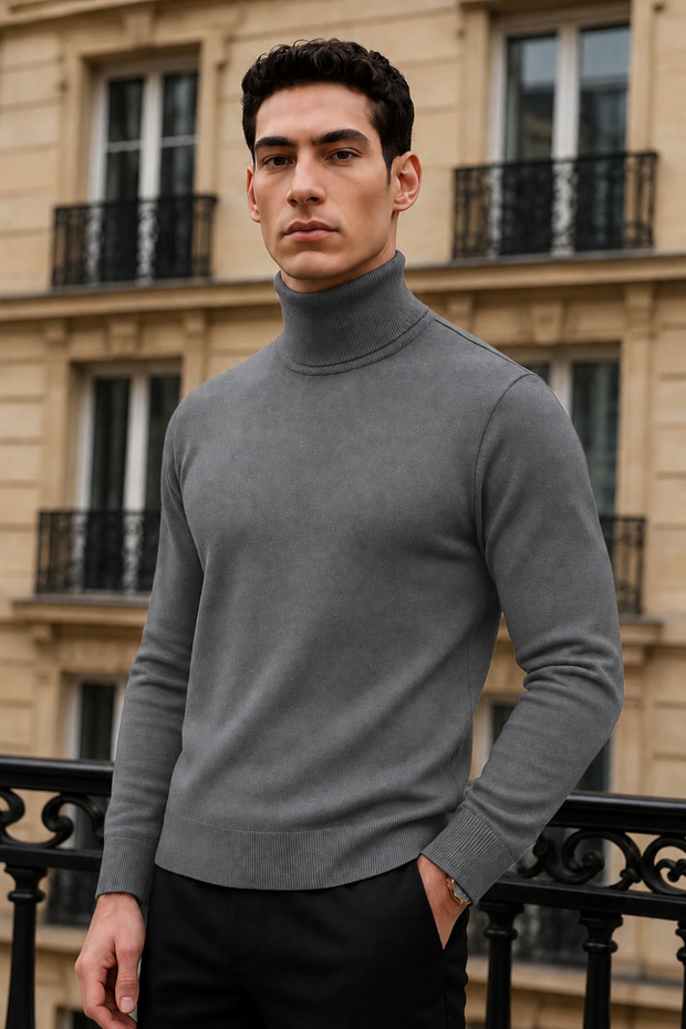 Men's Long Premium Comfort Anthracite Sweater