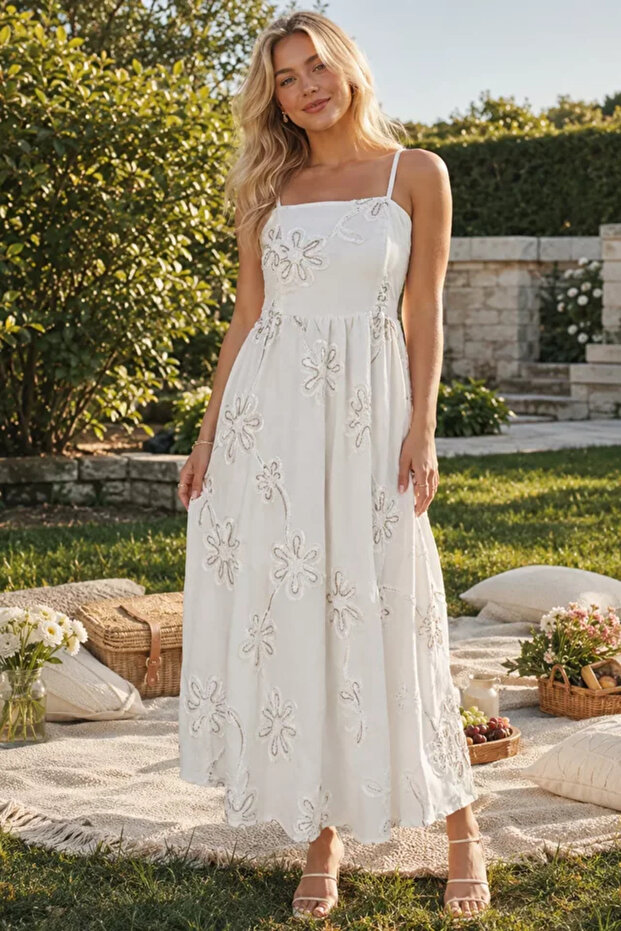 Gülseli Rope Strap Patterned Dress