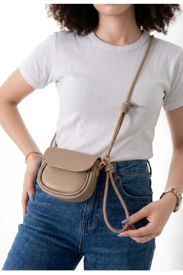 Women's Daily Use Hand and Shoulder Bag with Wrist and Knot Strap Cnt-K84
