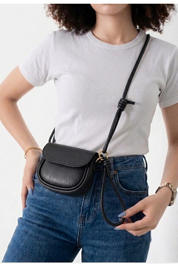 Women's Daily Use Hand and Shoulder Bag with Wrist and Knot Strap Cnt-K84