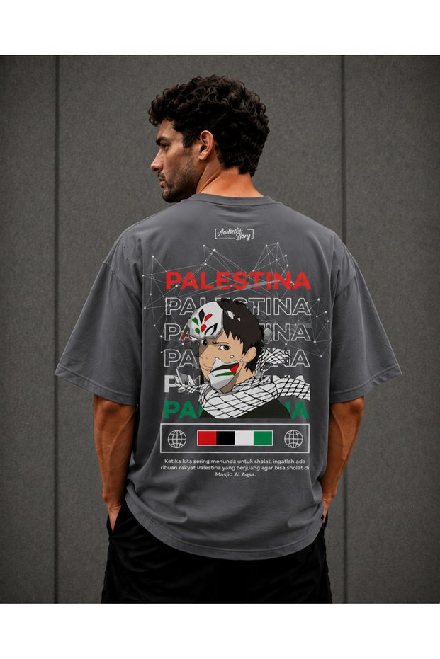 Palestine Themed 100% Cotton Oversize T-Shirt – Unisex High-Quality Printed T-Shirt