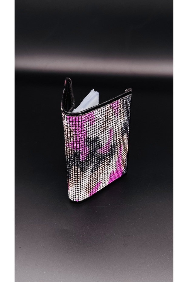 Stoned Leopard Pink Pattern Card Holder Wallet