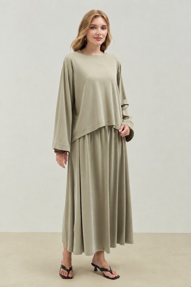 Pearl Skirt Suit Green