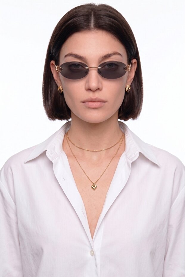 Line Black Color Oval Women's Sunglasses | 48 Ekartman Uv400 Protected