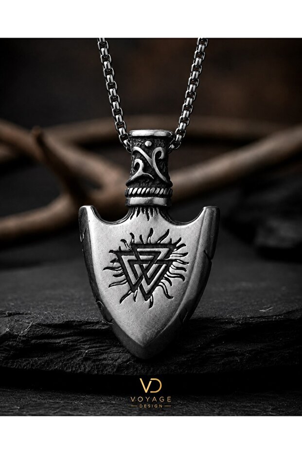Stainless Steel Double-Sided Scandinavian Mythology Viking Necklace