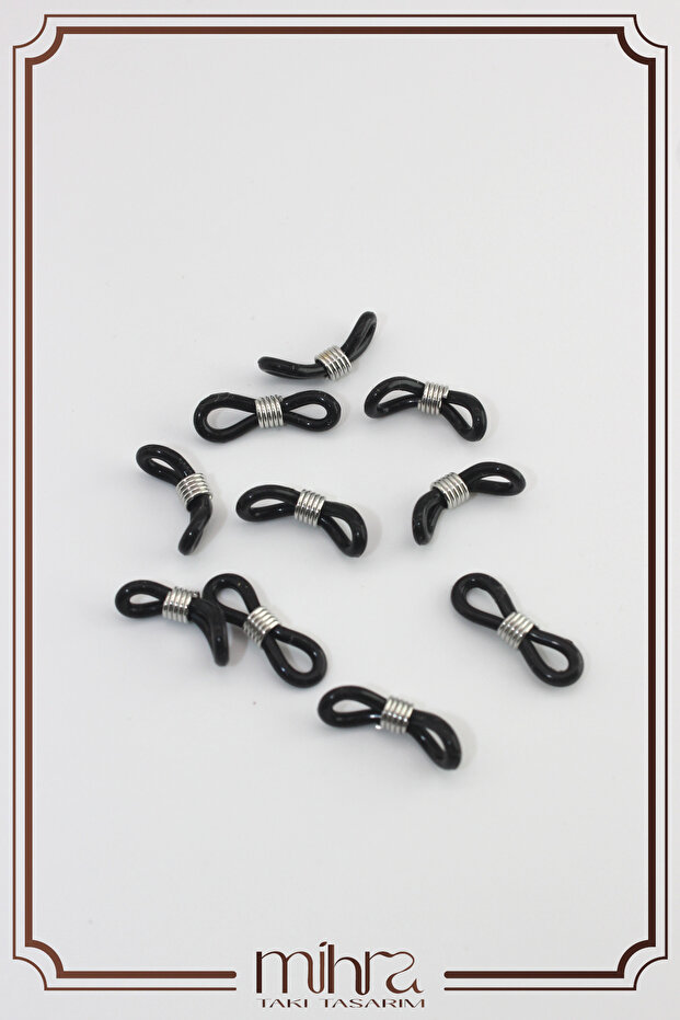 10 Pieces (5 Pairs) - Glasses Elastic, Glasses Mount, Glasses String Mount. 20mm Transparent + Nickel