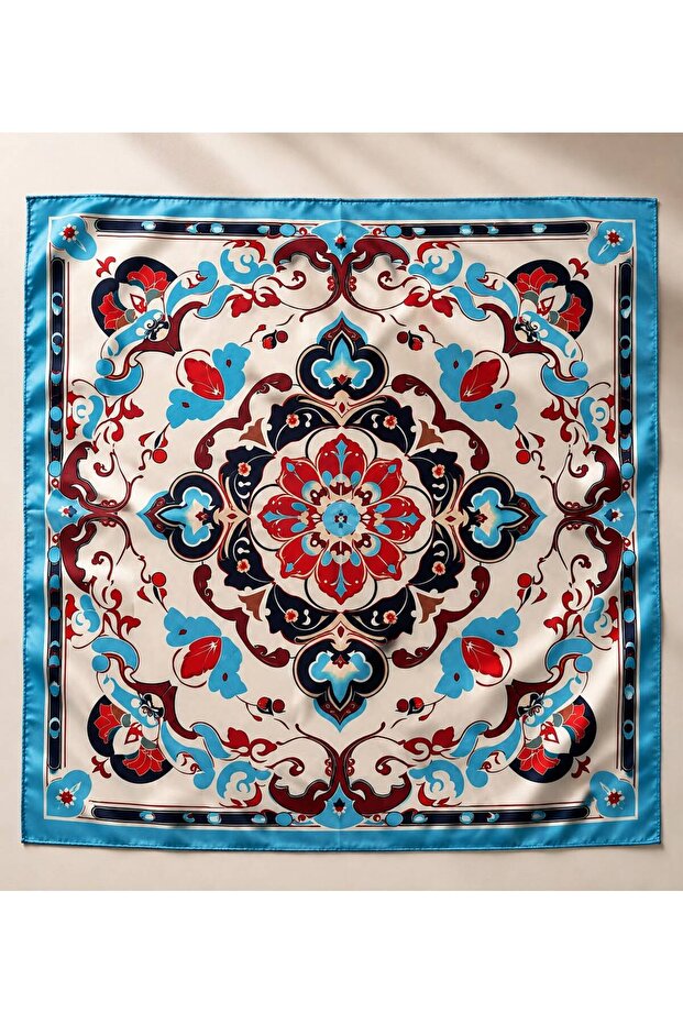 وشاح نسائي عصري منقوش مقاس 70x70