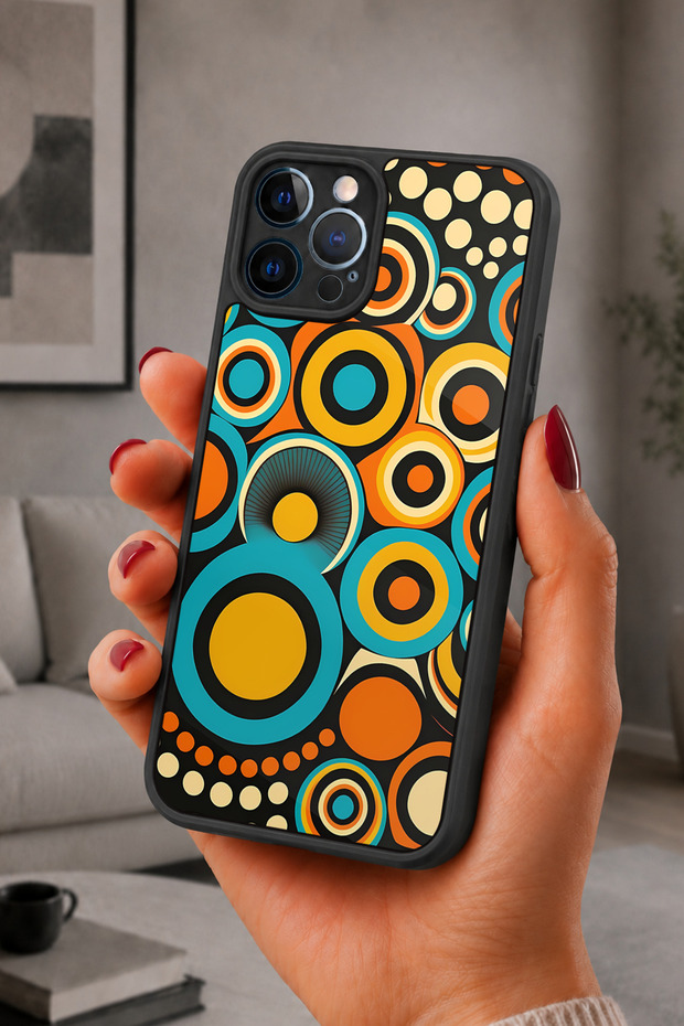 حافظة مقاومة للصدمات متوافقة مع هاتف iPhone 12 Pro Max مع حماية للكاميرا بنمط دائري