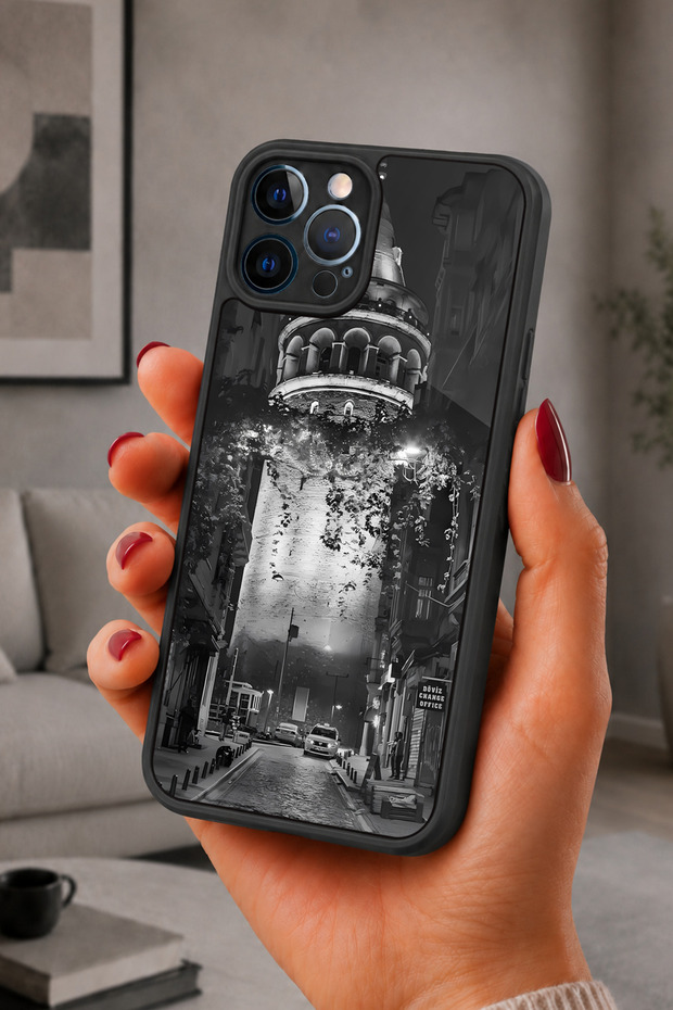 iPhone 12 Pro Max Compatible Istanbul Patterned Shock-Resistant Case with Camera Protection