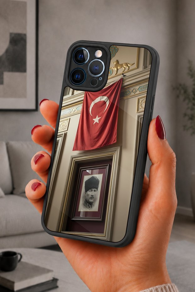 حافظة مقاومة للصدمات متوافقة مع هاتف iPhone 12 Pro Max مع حماية للكاميرا بنمط جمهوري