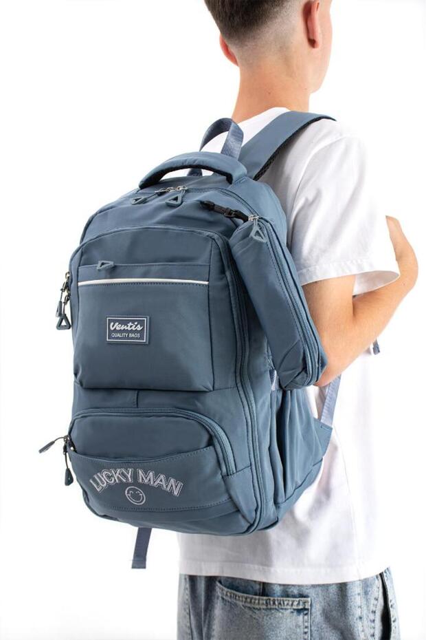 Ventis Unisex Set School Bag with Pen Holder 2-Piece High School Middle School Backpack 43*30 cm Multi-Pocket Vnt7-G