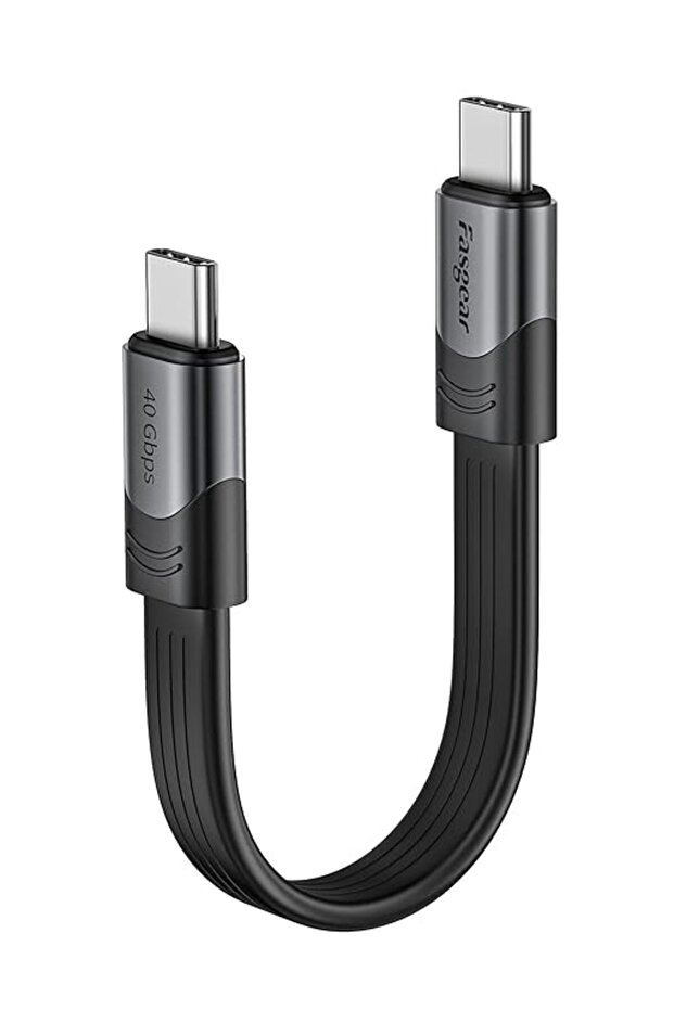 فاسجير كيبل USB 4 قصير 15 سم 100 واط 40 جيجابايت في الثانية USB C الى USB C مع مخرج فيديو 5K@60Hz مت