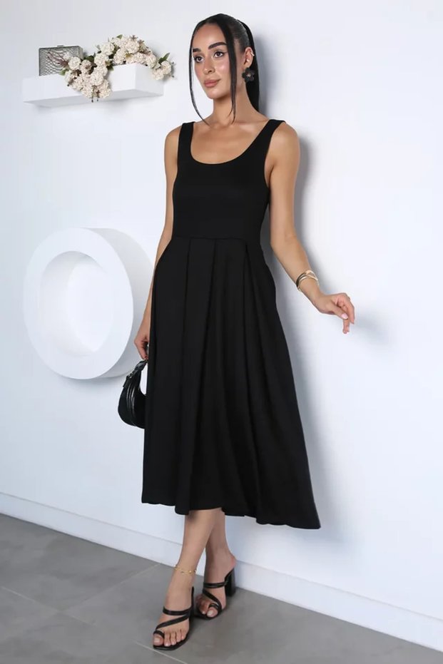Women's Pleated Strap Dress