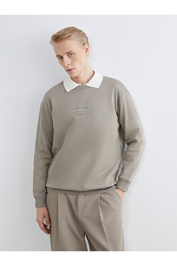Esvab • Modern & Distinctive Zero Roba Collar Printed Men's Thick Sweatshirt