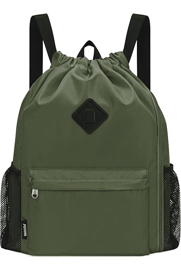 Wandve Drawstring Sports Backpack with Shoe Compartment, Waterproof Drawstring Backpack for Women and Men