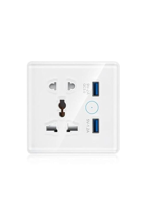 Universal Smart Wall Outlet, homekit Socket, 2 in Wall Socket with USB Interface, homekit APP Remot