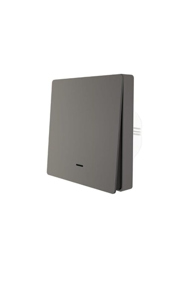 MOES WiFi Push Button Smart Switch, 1 Gang, Grey | 100-240V AC, Neutral Wire Required | Smart Life