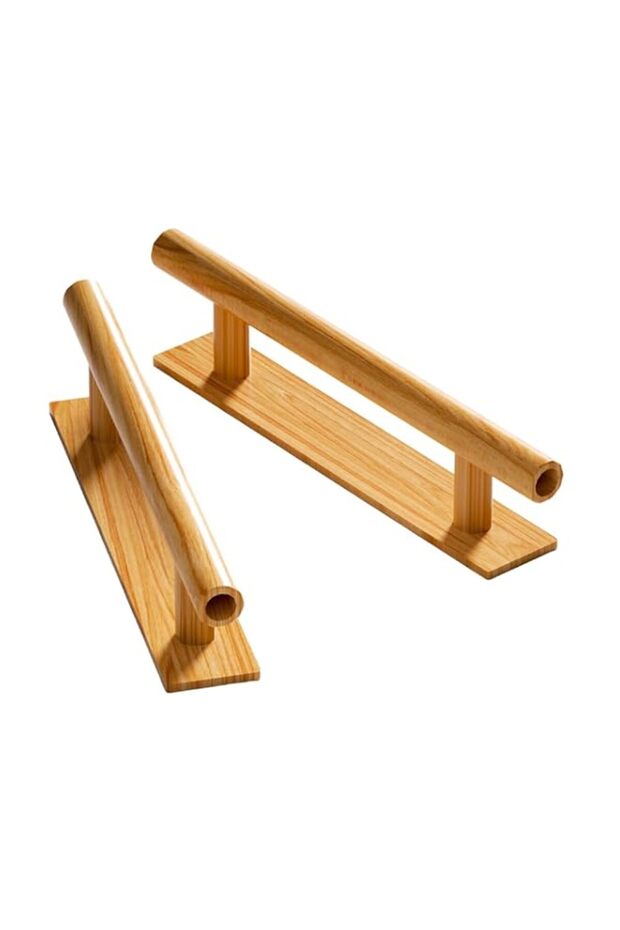 Wood Grain Self-Adhesive Handles, Multi-Purpose Push-Pull Handles for Cabinets, Doors, Drawers & Wa