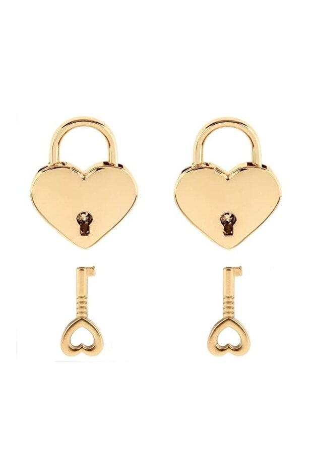 Small Metal Heart Shaped Padlock Mini Lock with Key for Jewelry Box Storage Box Diary Book,Pack of
