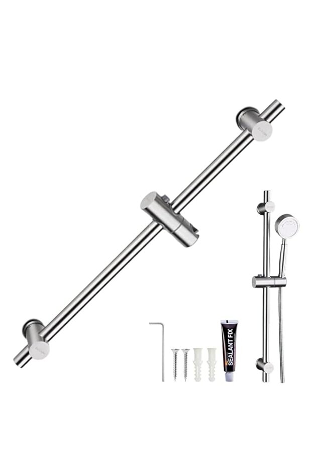 HASTHIP® Shower Slide Rail, 25.9'' Stainless Steel Shower Head Bar Holder, Variable with Height and