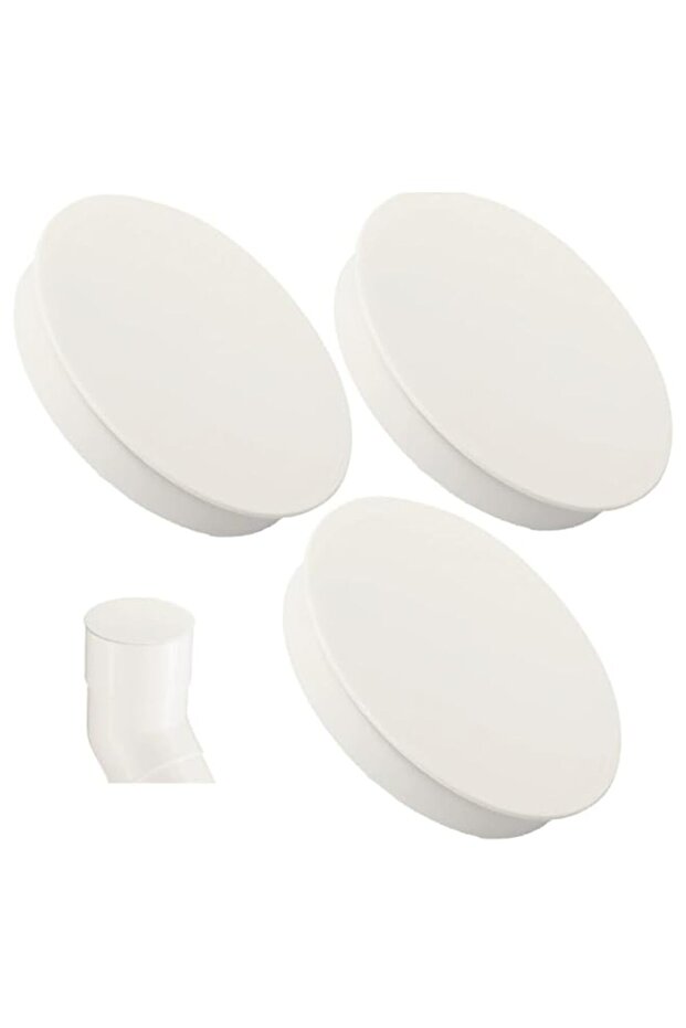 3Pcs Ventilation Pipe Cover,Diameter 100 mm End Piece Cover for Ventilation Pipe,PVC DN100 Round Wa