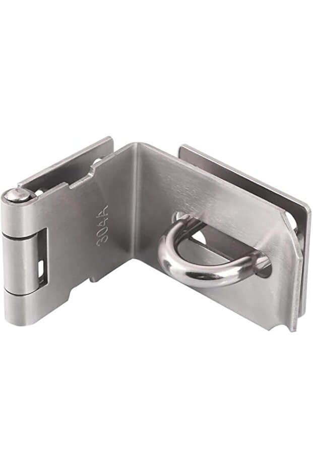 4 Inch Door Hasp Latch 90 Degree, Stainless Steel Safety Right Angle Padlock Hasp Locking Latch Sec