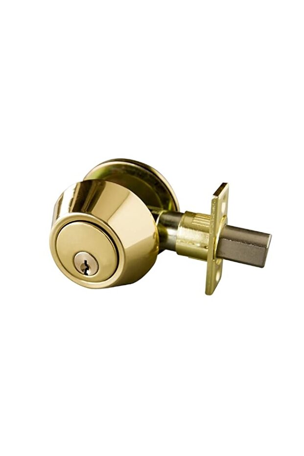 Design House 727438 Single Cylinder Deadbolt, Polished Brass