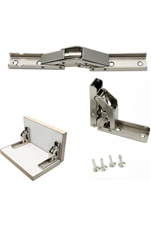 Bukela 2-Pack 90 Degree Folding Door/Shelf Hinge Angle Bracket Support Foldable Display Stand Brack