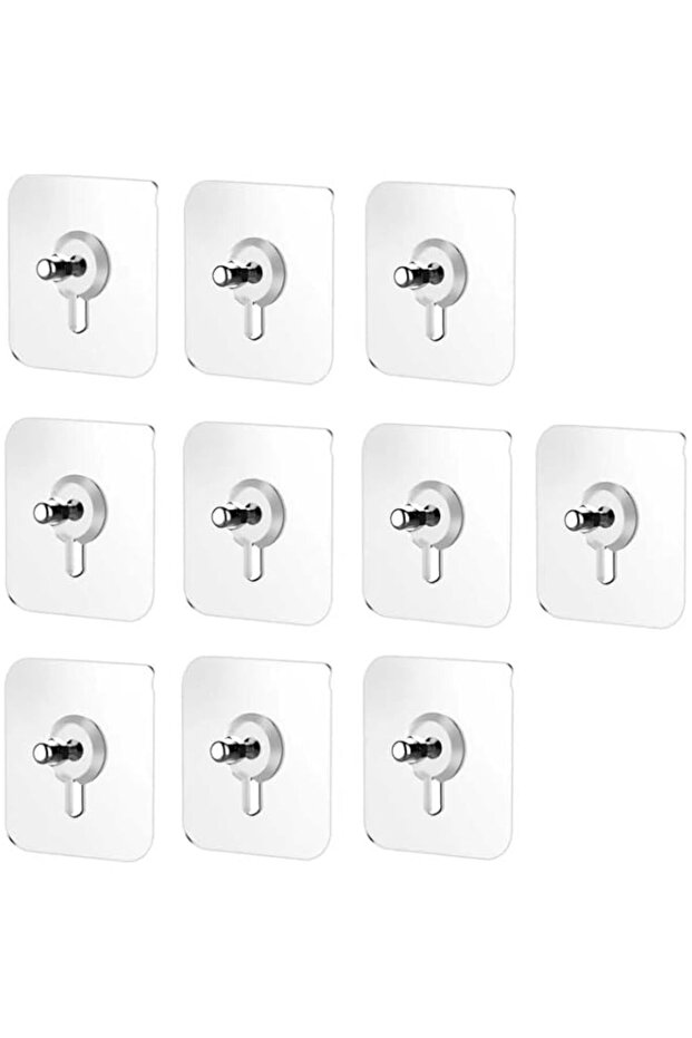 10 Pcs No Drill Wall Hooks | Heavy Duty Adhesive Hangers for Kitchen, Bathroom and Home | Damage-Fr