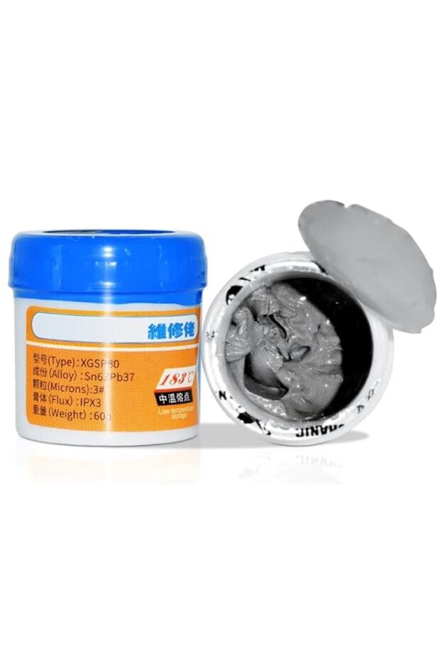 Rubik Soldering Paste 60g, Sn63 Pb37, 3# Microns IPX3 Suitable for PCB, Mobile Phone Repair, Chip P