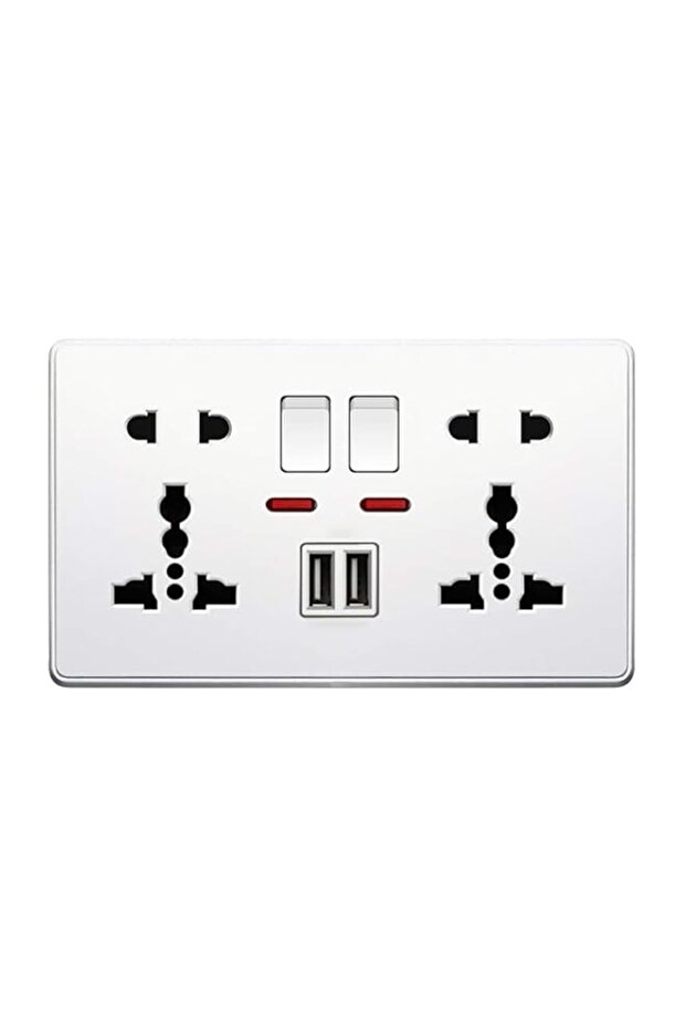Yuhestdy Wall outlet, Wall outlet with USB interface, Charger Adapter Power Outlet Panel (White, Do